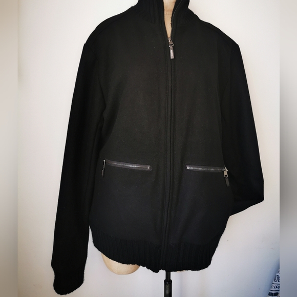 Calvin Klein Bomber Jacket Size Large • Wool Blend - Picture 3 of 16